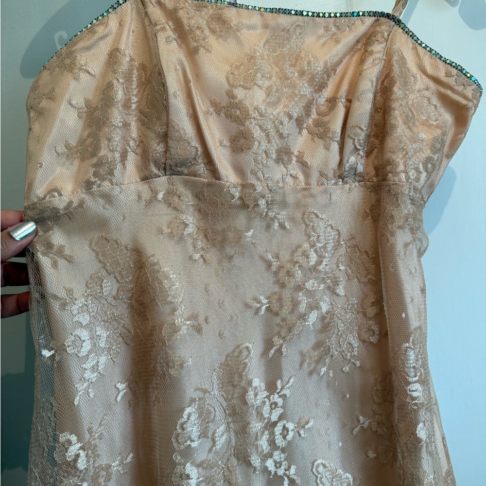 Elegant gold Lace Ball Gown